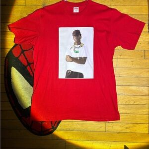 Supreme Red Short Sleeve Tee with Graphic Print
